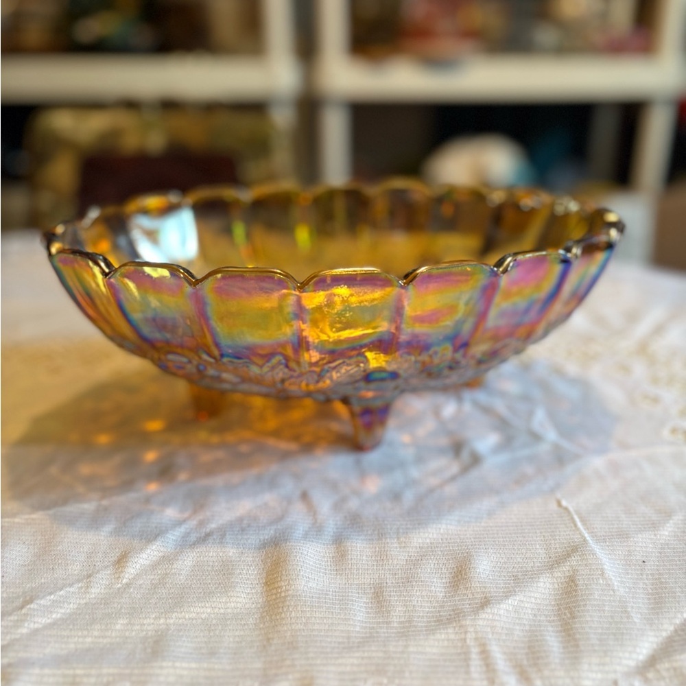 Vintage Carnival Amber Glass